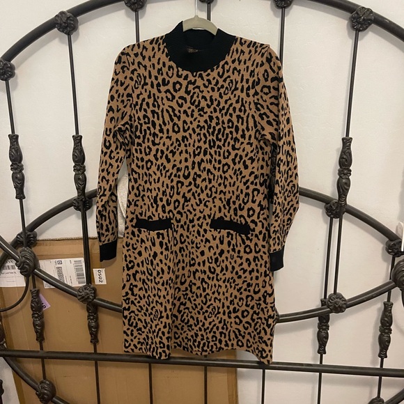 J. Crew Leopard Sweater Dress NWT - Picture 2 of 5